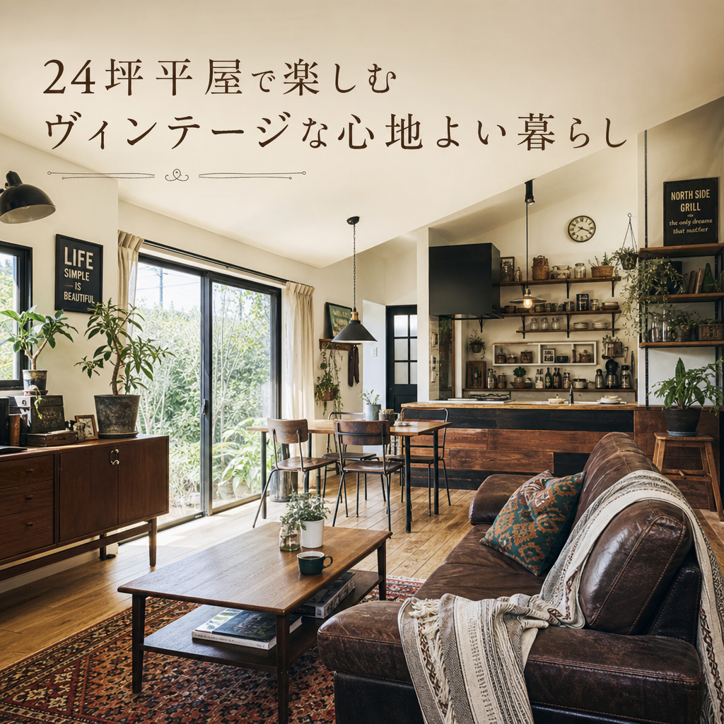 Cozy vintage-style living room and dining area with natural light, rustic decor, and warm wood furnishings