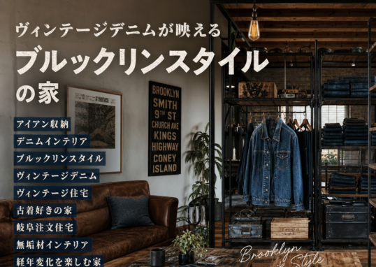 Brooklyn-style vintage denim living room with rustic wood, industrial accents, and a cozy interior design.
