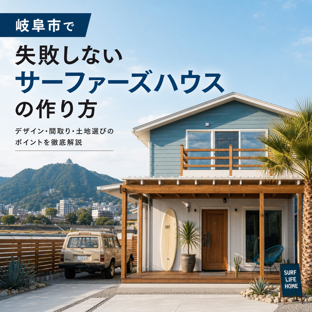 岐阜市で失敗しないサーファーズハウスの作り方を解説するアイキャッチ画像