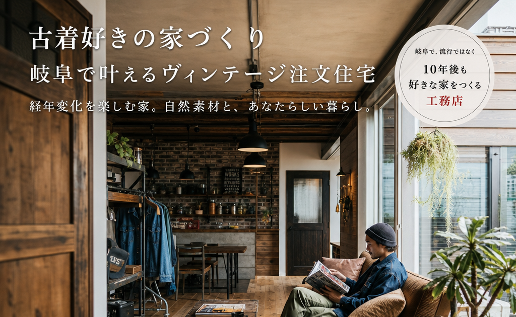 古着好き 家 illustration for 古着好きの家づくり 岐阜で叶えるヴィンテージ注文住宅