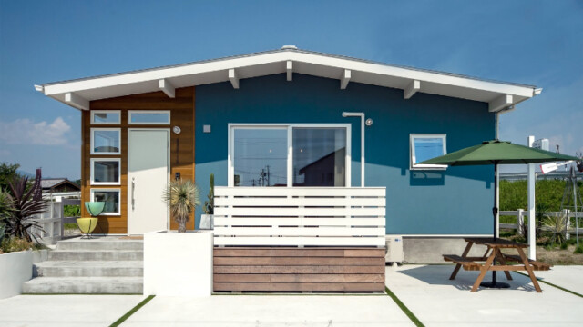 WRAPS HOME FLAT26.1T カリフォルニア カリフォルニアスタイル外観 岐阜 平屋住宅 自然素材 加藤住建施工事例