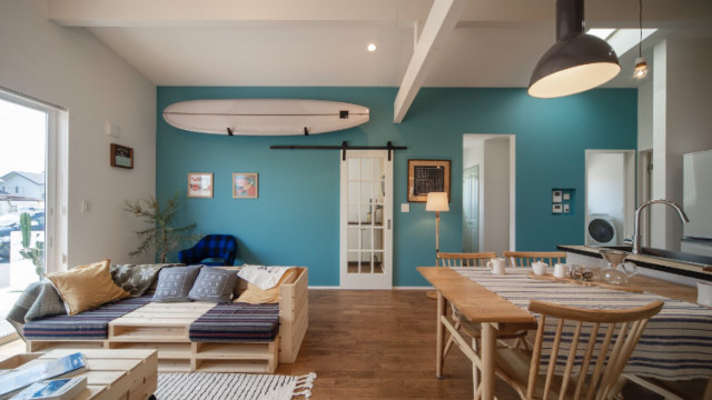 カリフォルニアスタイルLDK 岐阜 平屋住宅 自然素材 加藤住建施工事例